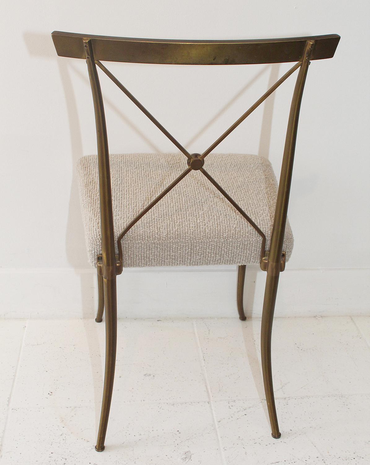 Set of Four Brass Chairs by William 