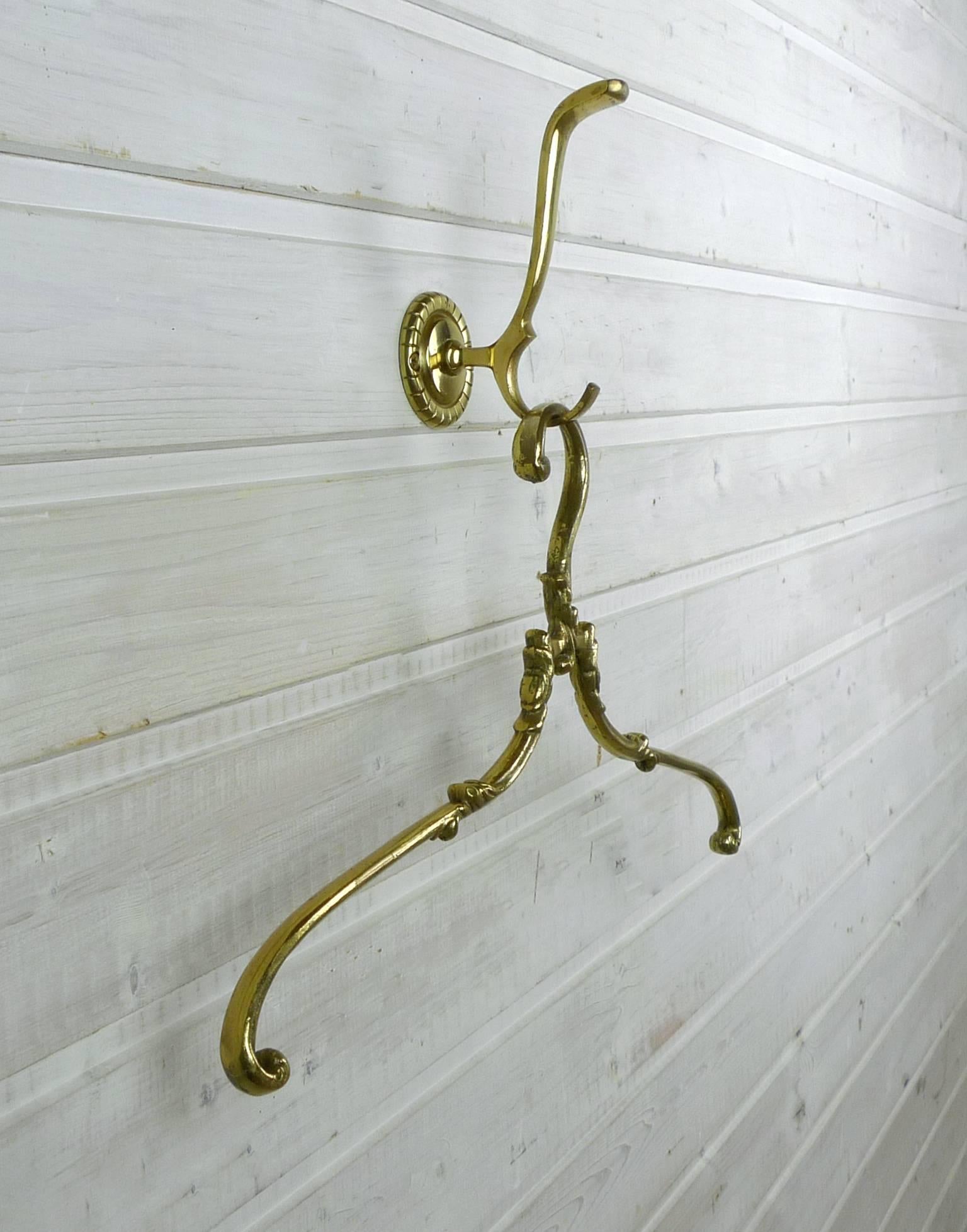Set of Four Brass Coat Hangers and Hooks, Germany, 1950s For Sale 5