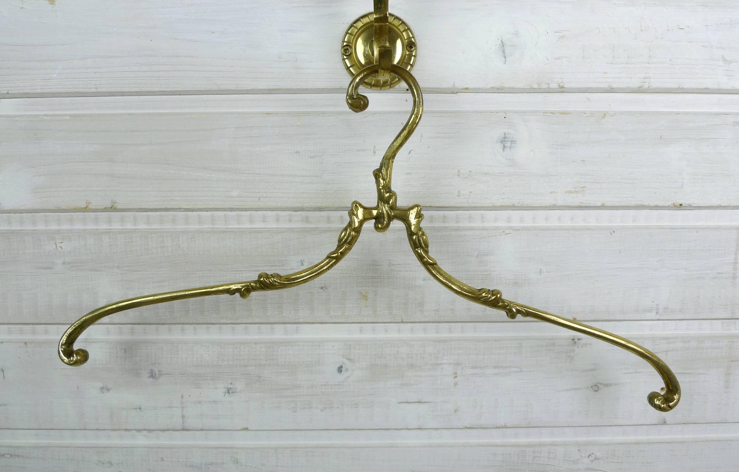 Set of Four Brass Coat Hangers and Hooks, Germany, 1950s For Sale 6