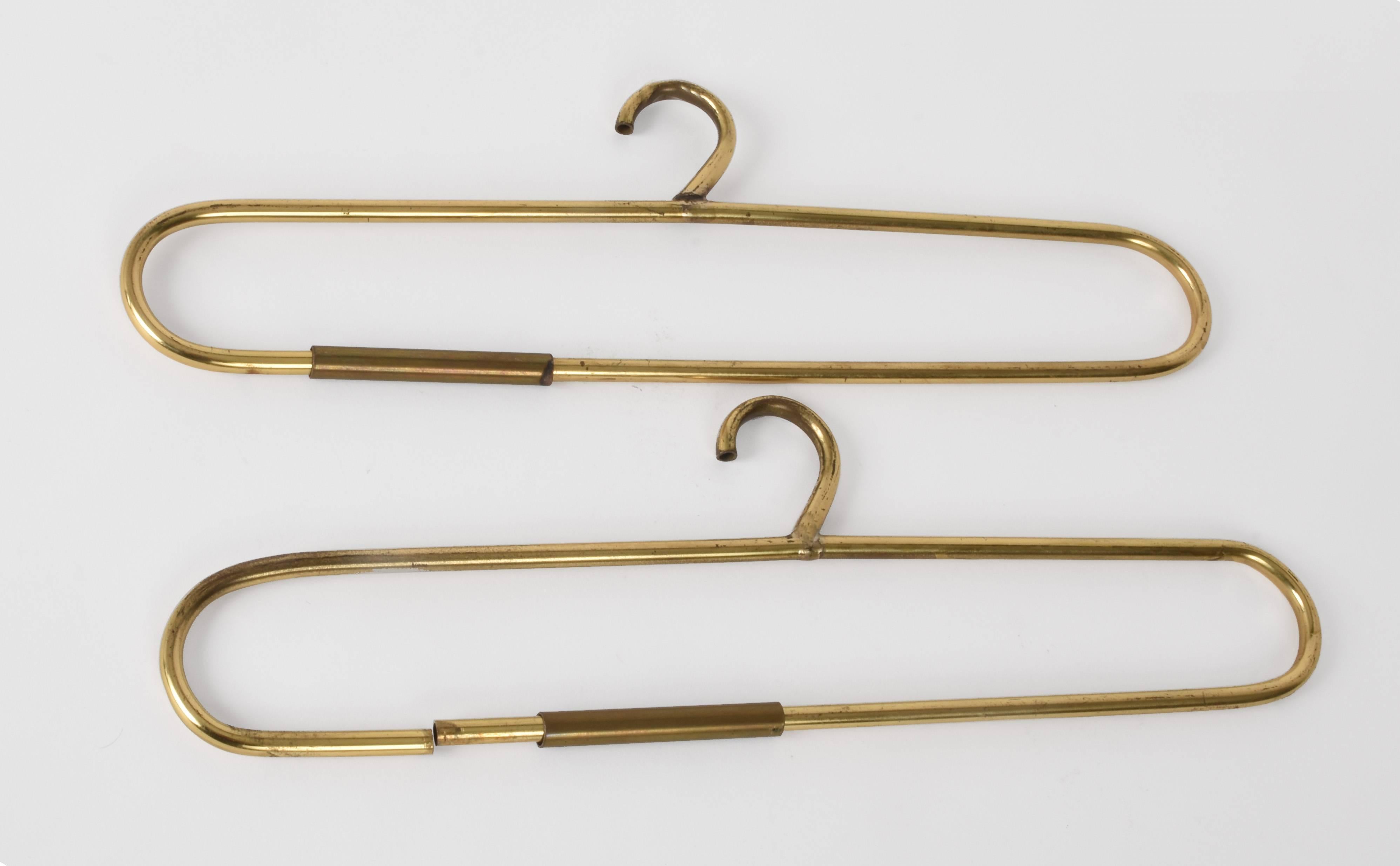 Mid-Century Modern Set of Four Brass Coat Hangers