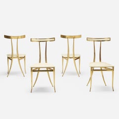 Set of Four Brass Dining Chairs by Alberto Gambetta for Luberto Design