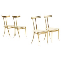 Retro Set of Four Brass Dining Chairs by Alberto Gambetta for Luberto Design