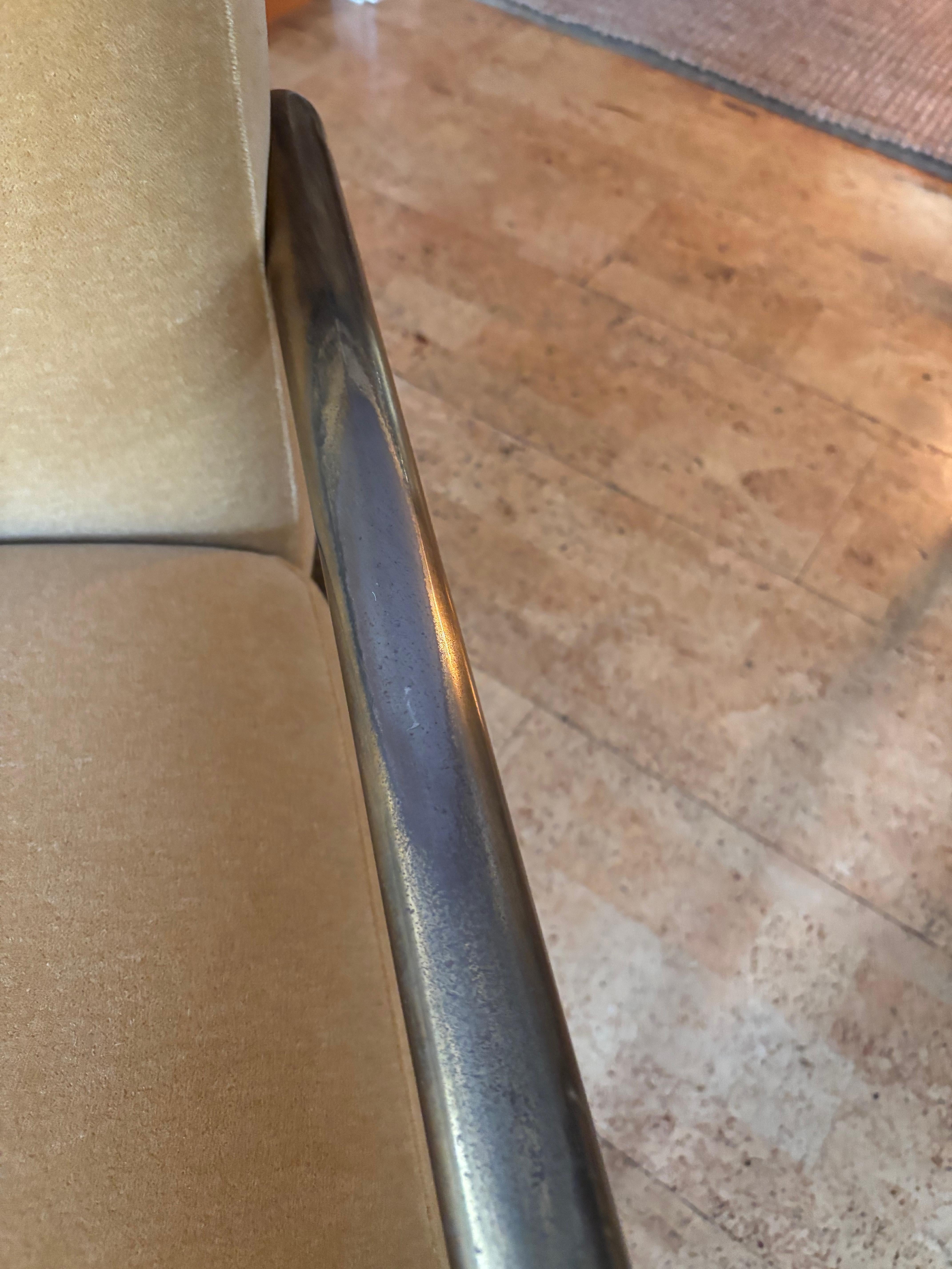 Late 20th Century Set of Four Brass Dining Chairs on Casters by Mastercraft For Sale