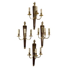 Vintage Set of Four brass Neoclasical Sconces Attributed to André Arbus 1940s France