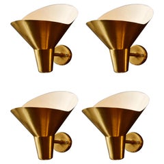 Set of Four Brass Sconces by Hans Bergström for Ateljé Lyktan