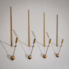 Vierer-Set Wandkerzenhalter aus Messing, Mod. 607, von Pierre Forssell für Skultuna