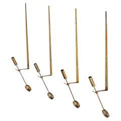 Set of Four Brass Wall Candle Holders Mod. 607 by Pierre Forssell for Skultuna