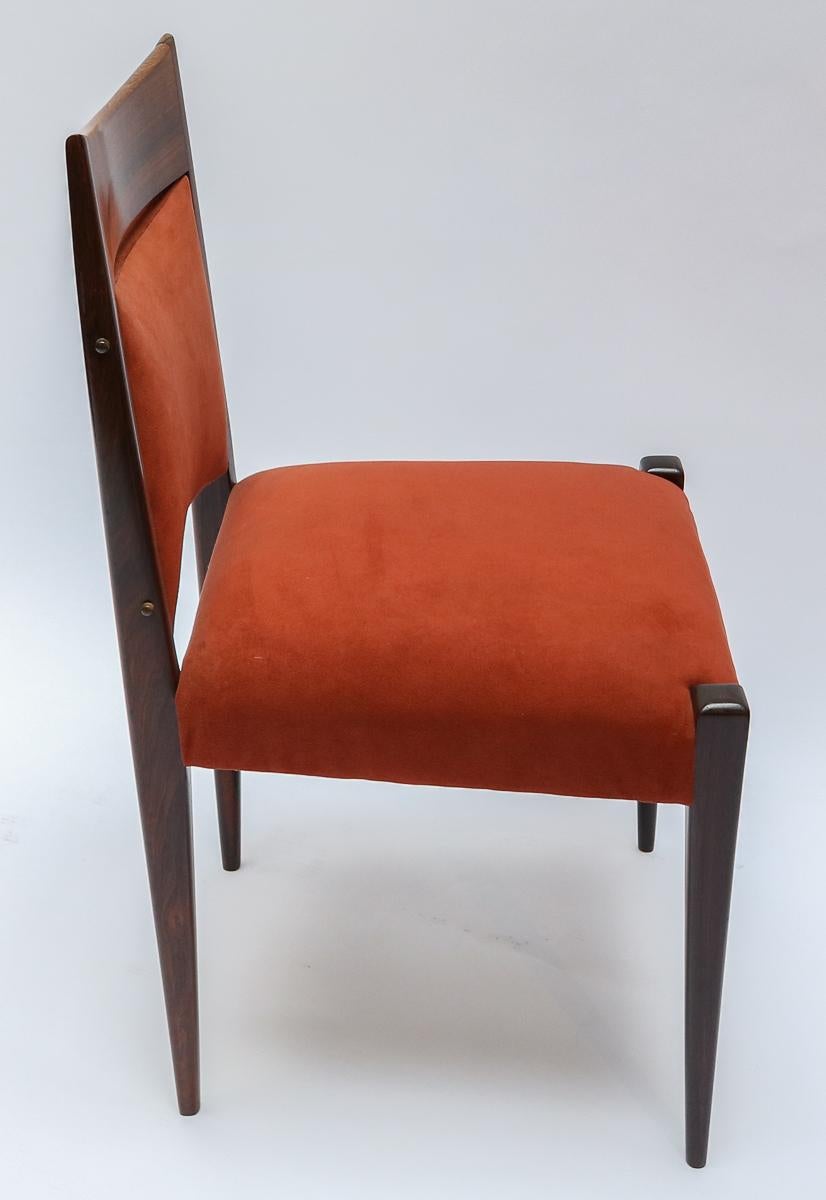 Mid-Century Modern Set of Four Brazilian Jacaranda Midcentury 1960s Dining Chairs For Sale