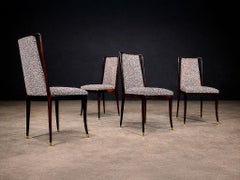 Set di quattro sedie da pranzo moderne brasiliane di Giuseppe Scapinelli, anni '50