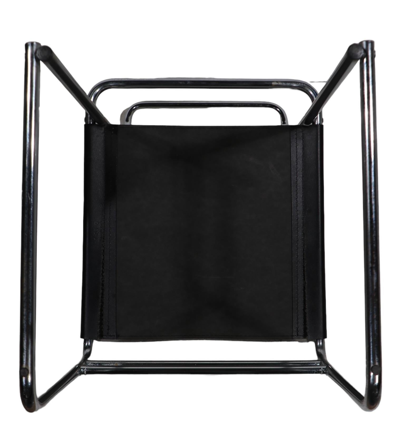 Set of Four Breuer B5 Tubular Chrome and Leather  Bauhaus Style Dining Chairs For Sale 8