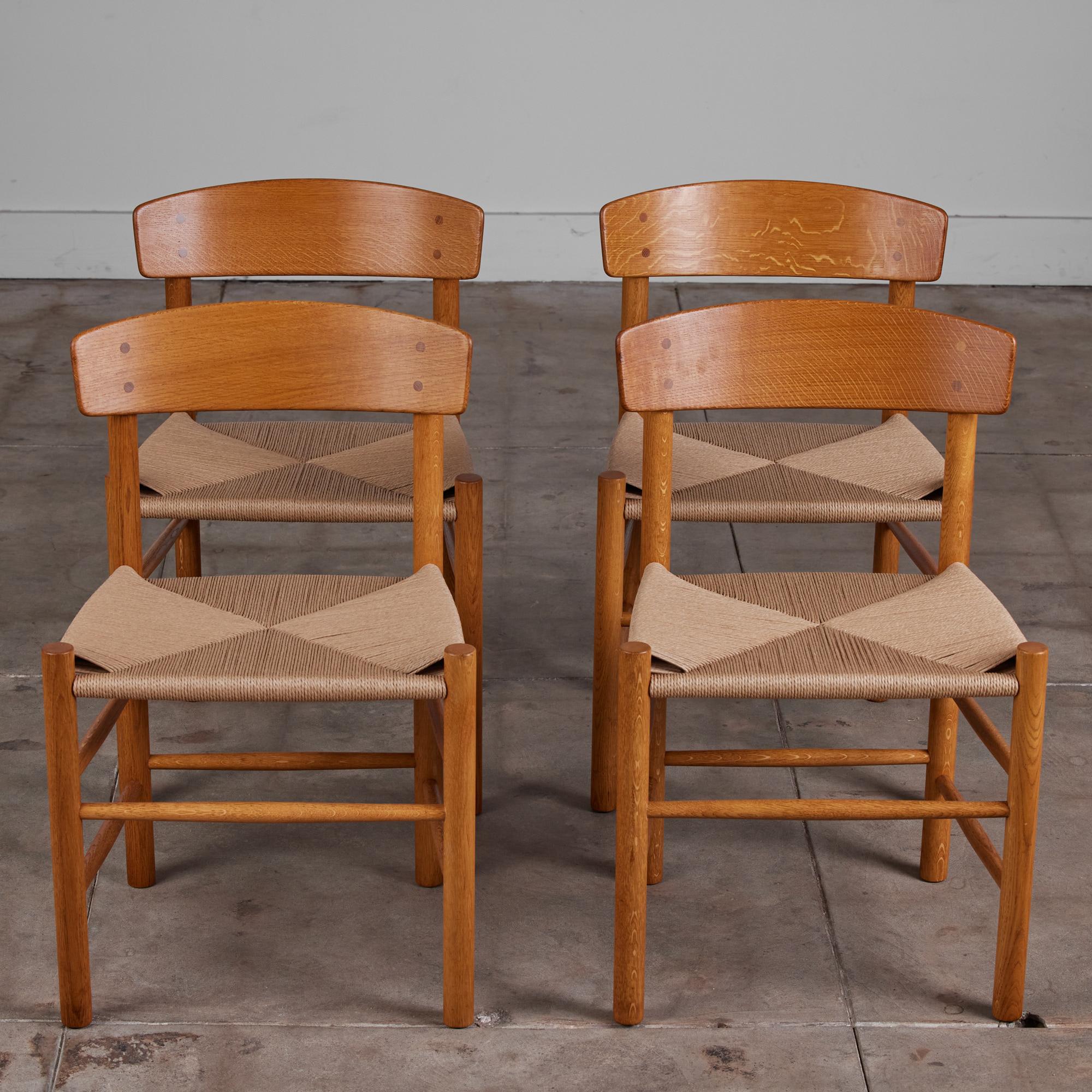 Mid-Century Modern Set of Four Børge Mogensen Dining Chairs