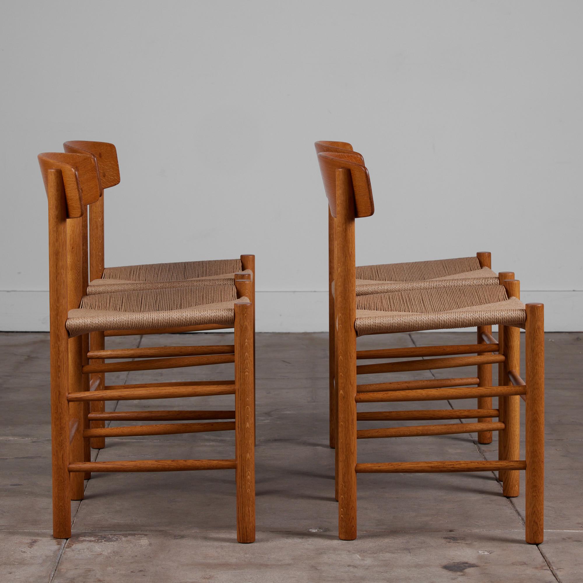 Oiled Set of Four Børge Mogensen Dining Chairs