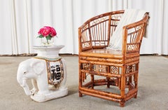 Set of Four Brighton Pavilion Style Bamboo Armchairs