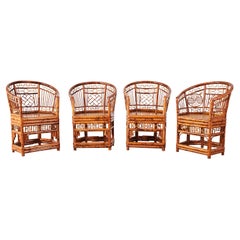Set of Four Brighton Pavilion Style Bamboo Armchairs