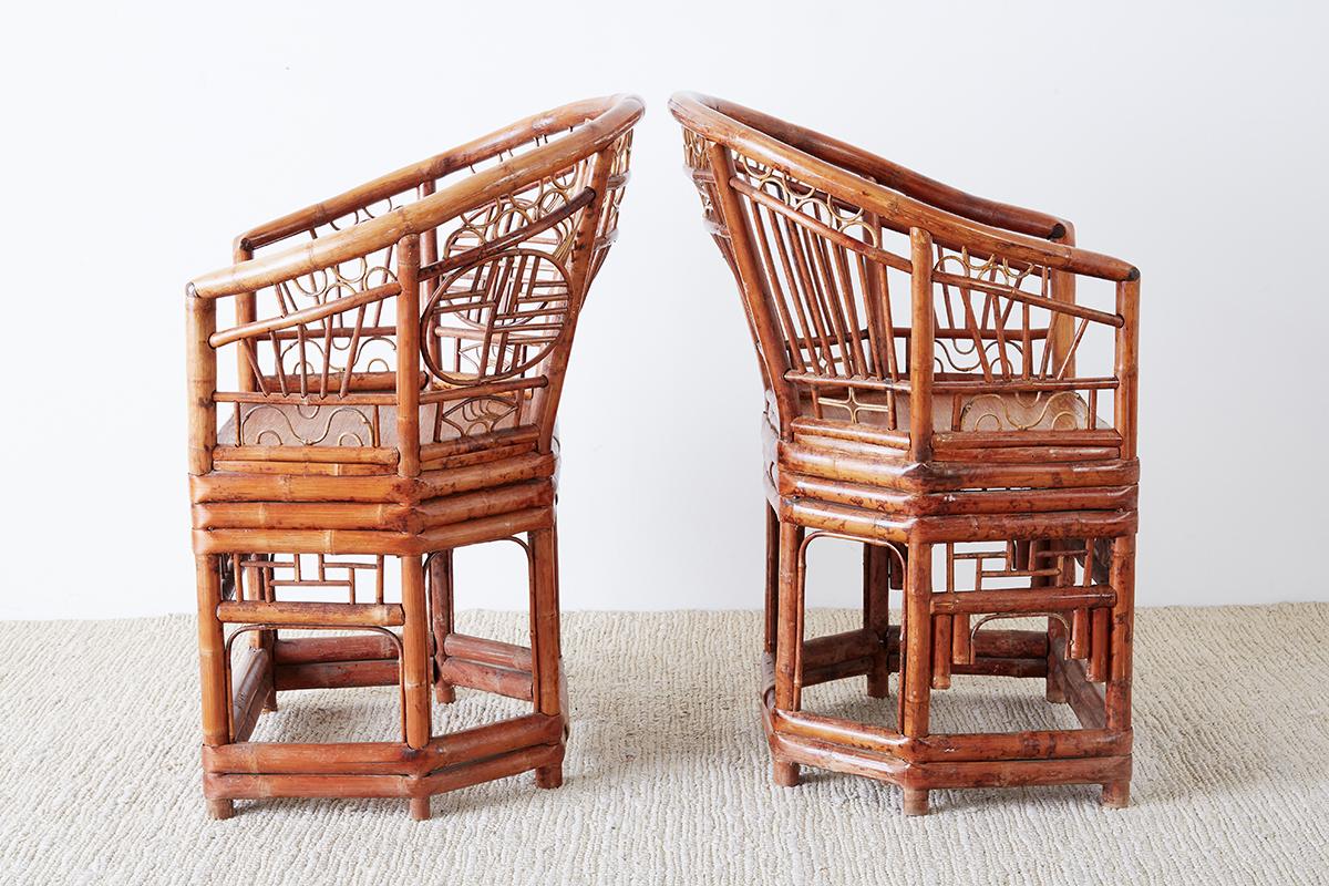 Set of Four Brighton Pavilion Style Bamboo Armchairs 4