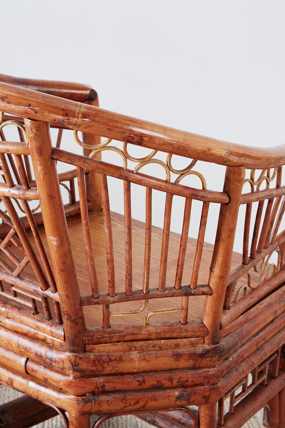 Set of Four Brighton Pavilion Style Bamboo Armchairs 6