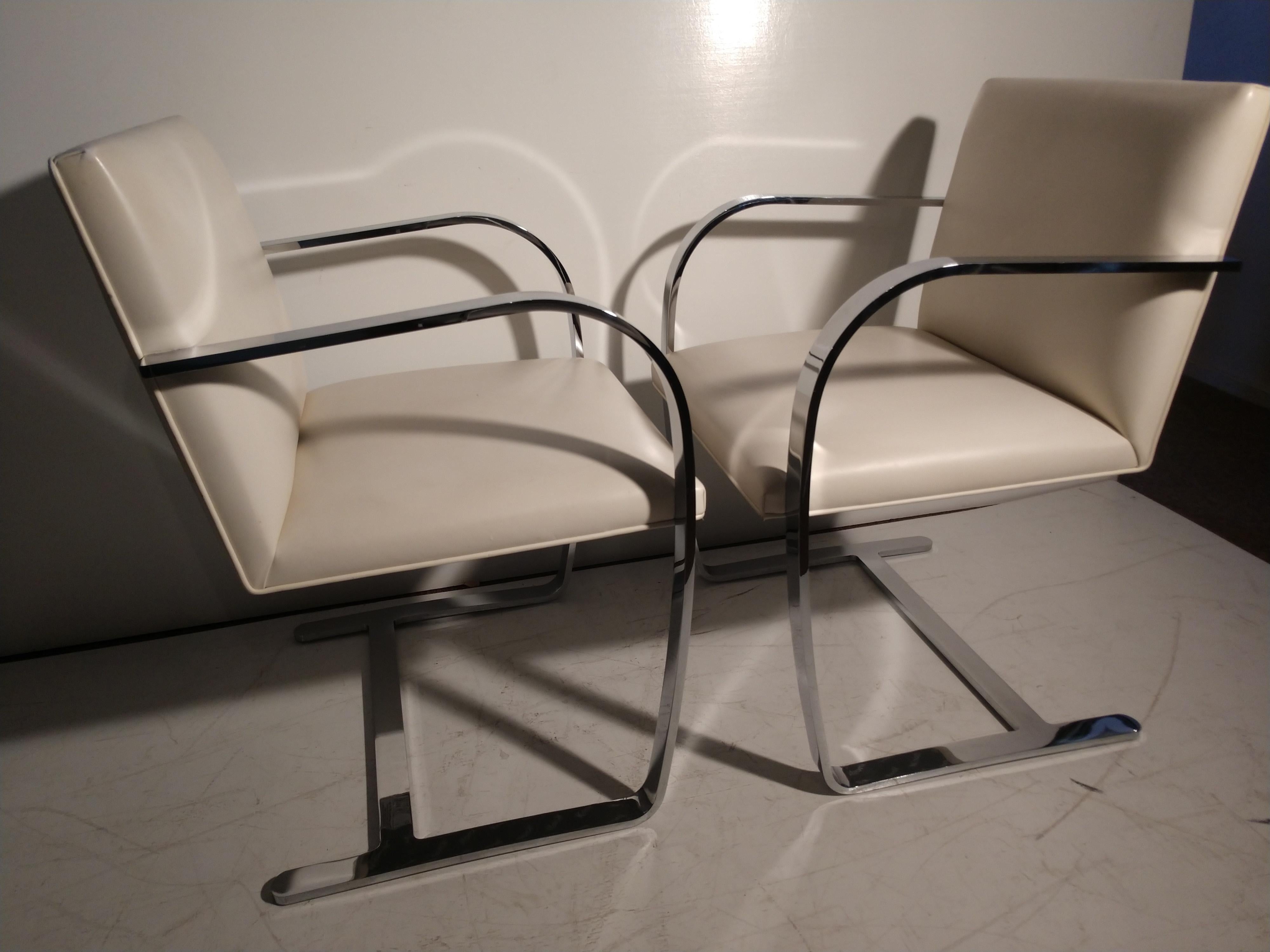 Leather Set of Four Brno Chairs by Ludwig Mies Van Der Rohe Knoll