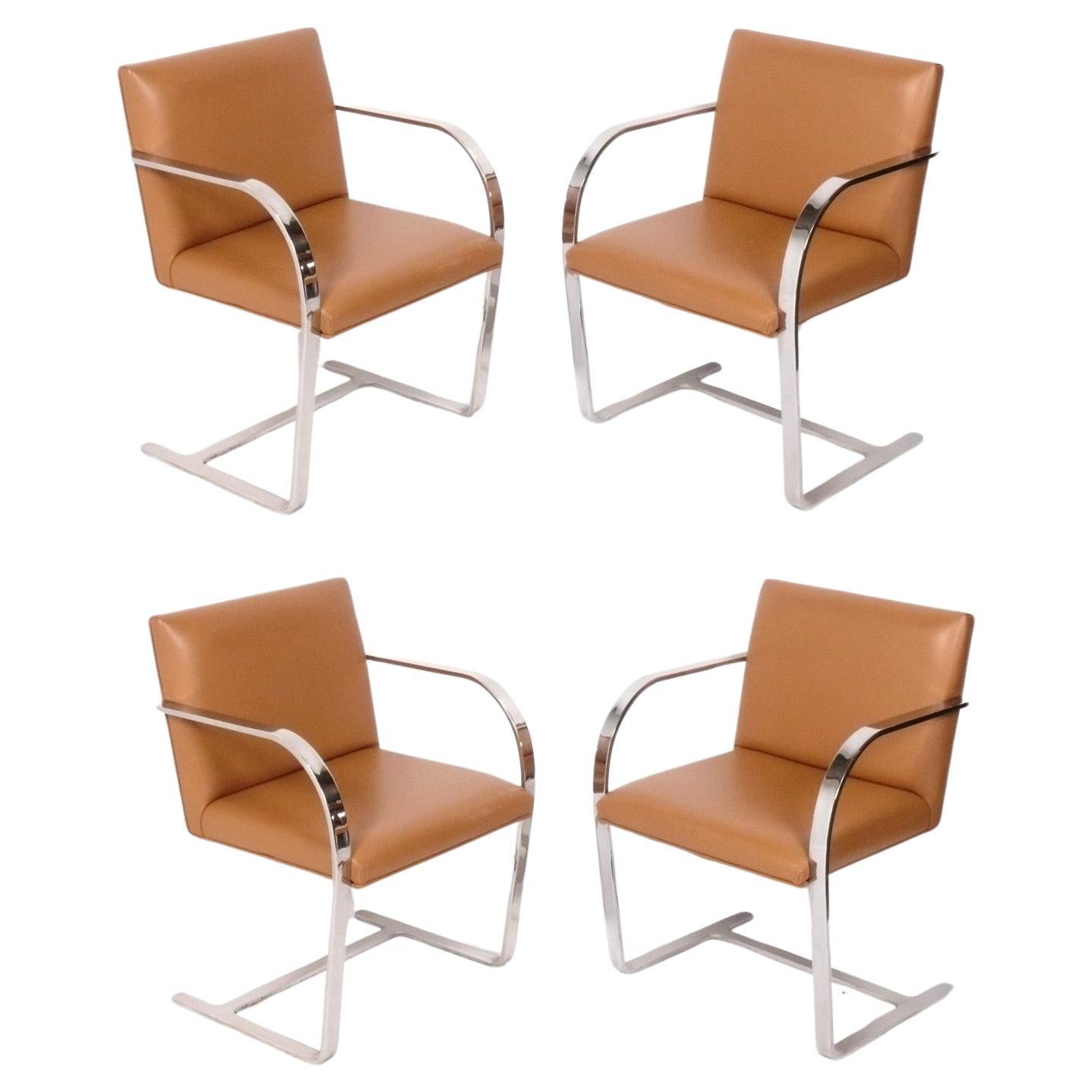 Set of Four Brno Chrome Dining Chairs after Mies van der Rohe