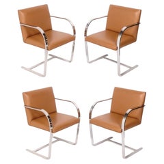 Set of Four Brno Chrome Dining Chairs after Mies van der Rohe