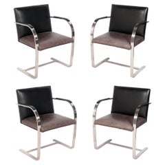 Set of Four Brno Dining Chairs after Mies van der Rohe Reupholstered Your Fabric