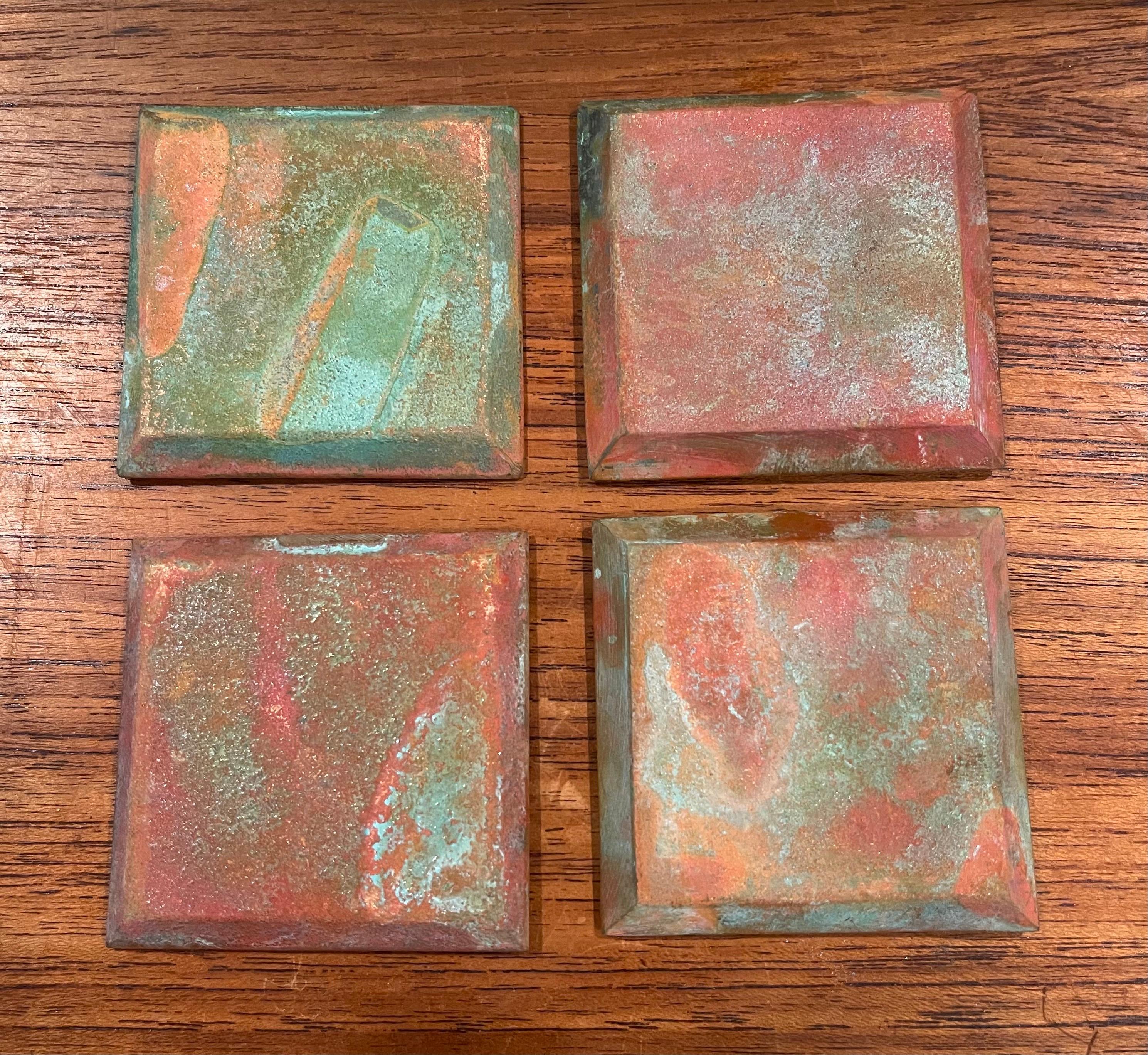Set of Four Bronze Cosanti Tiles by Paolo Soleri 3