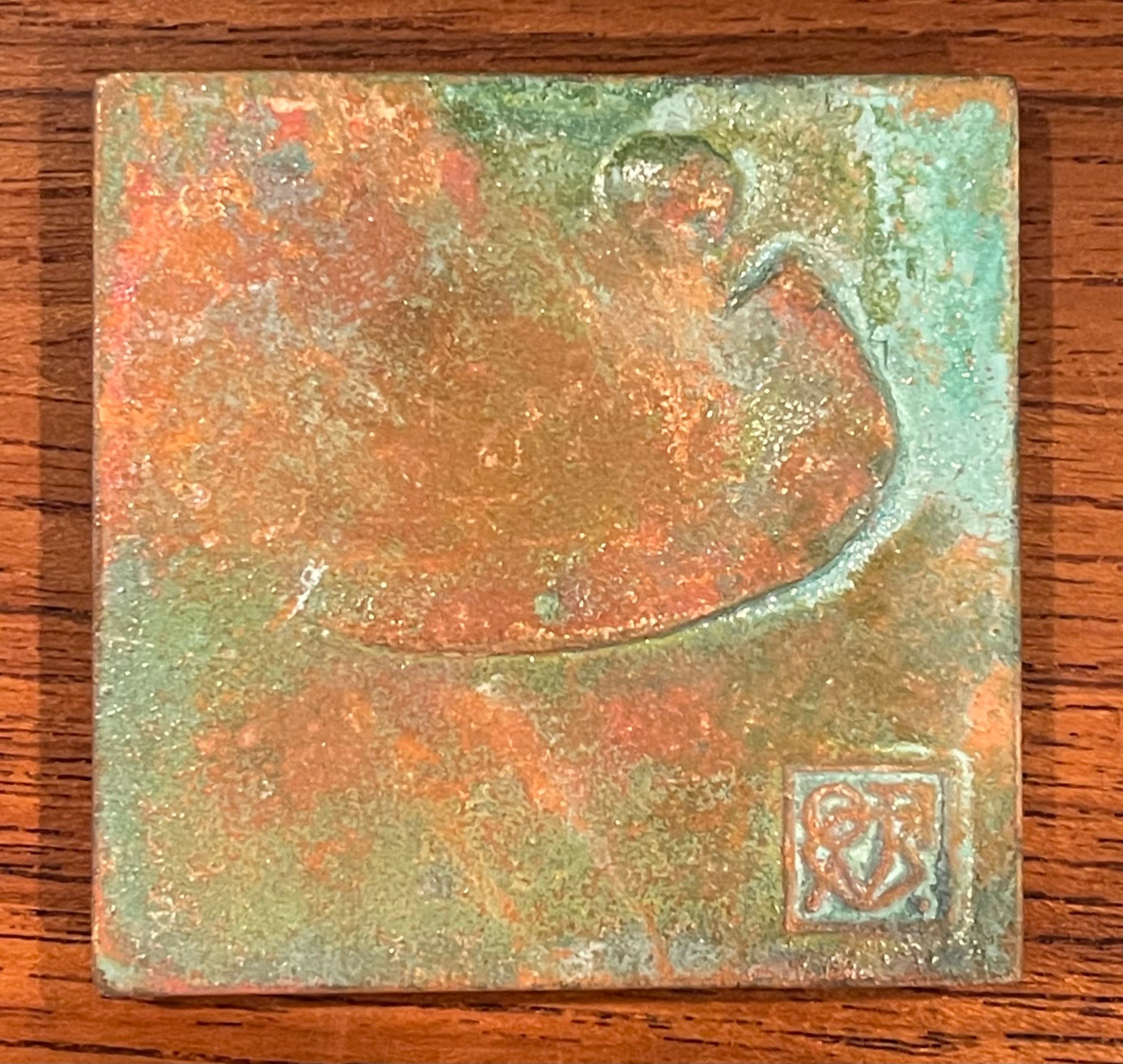 20th Century Set of Four Bronze Cosanti Tiles by Paolo Soleri