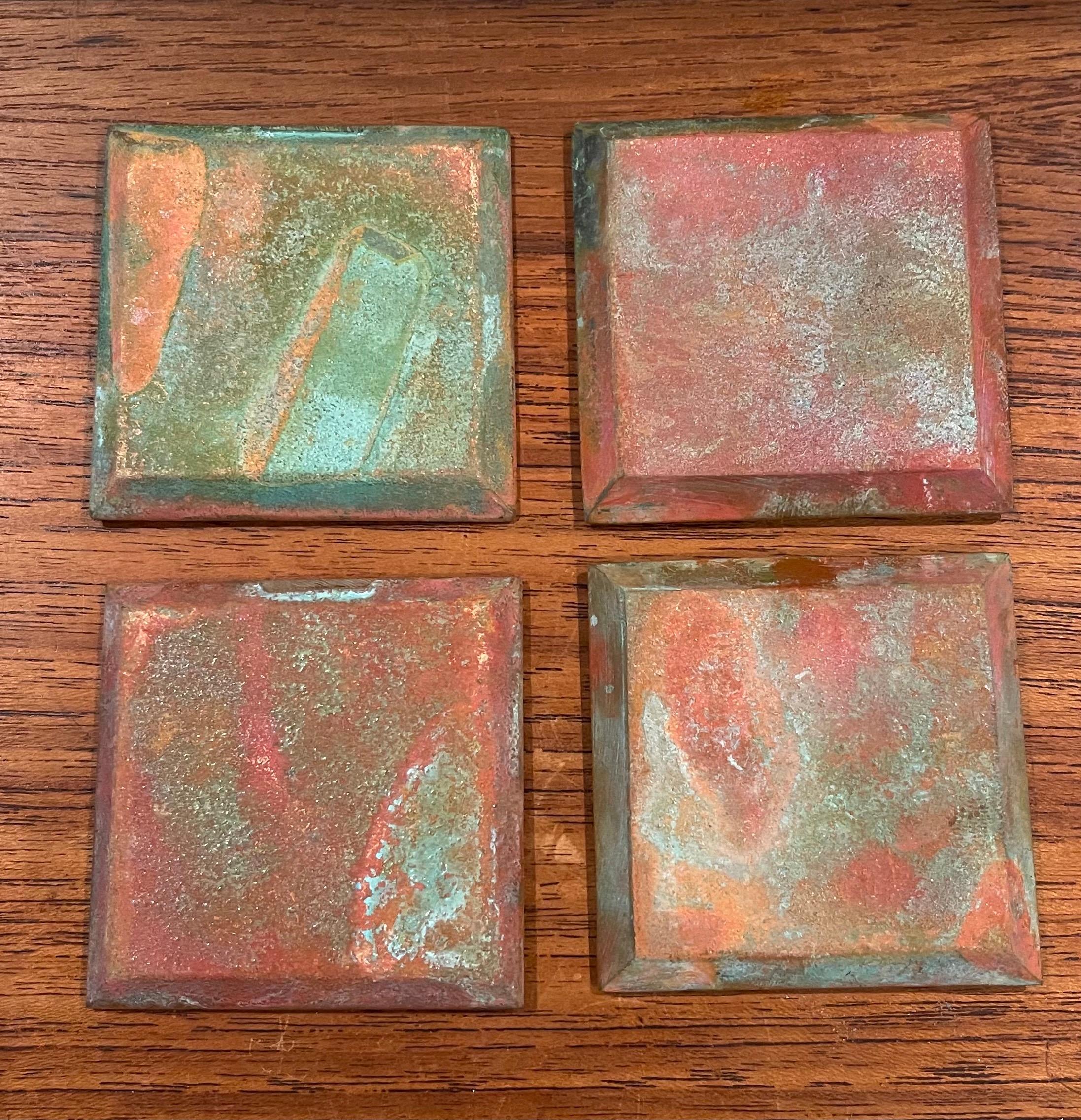 Set of Four Bronze Cosanti Tiles by Paolo Soleri 2