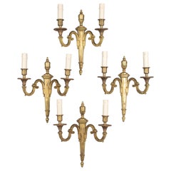 Set of Four Bronze Louis XVI Style French Sconces
