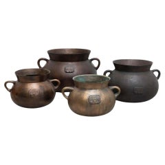 Set of Four Bronze Pots – Barberí Foundry, Olot, Spain
