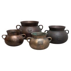 Set of Four Bronze Pots – Barberí Foundry, Olot, Spain
