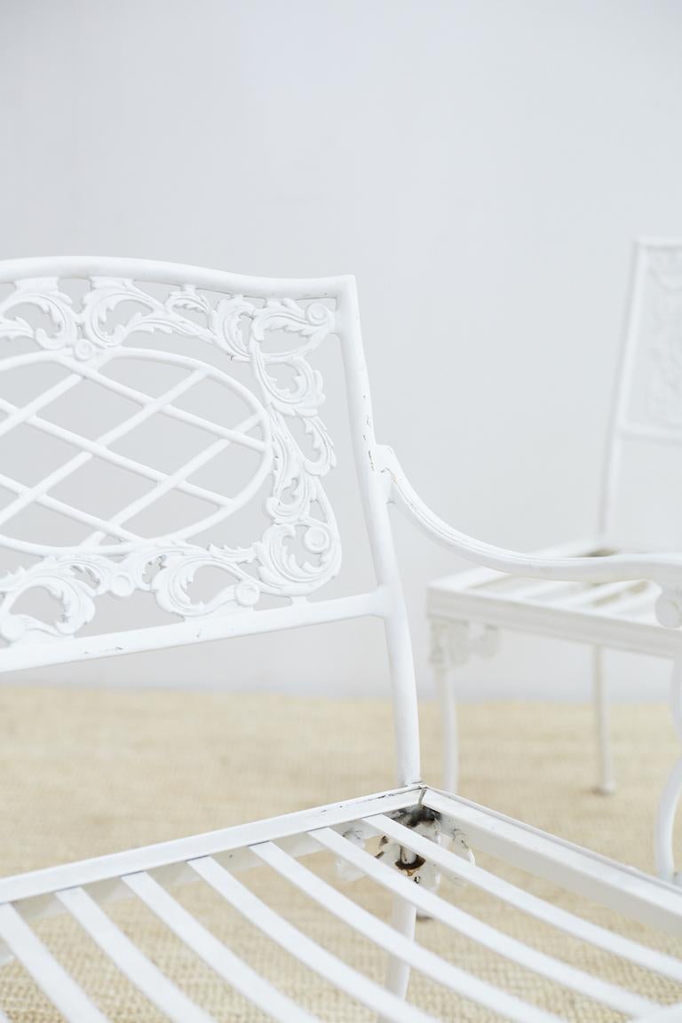 Set of Four Brown Jordan Neoclassical Aluminium Garden Chairs 2