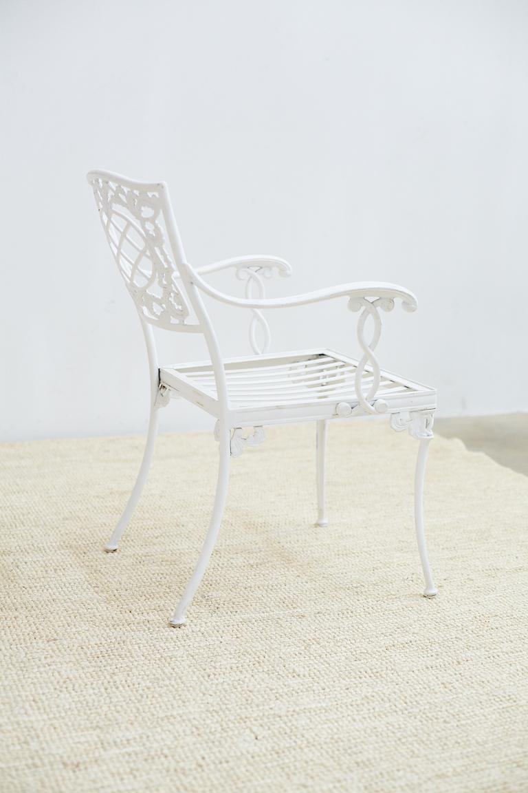 American Set of Four Brown Jordan Neoclassical Aluminium Garden Chairs