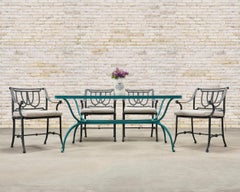 Set of Four Brown Jordan-Style Neoclassical Garden Armchairs