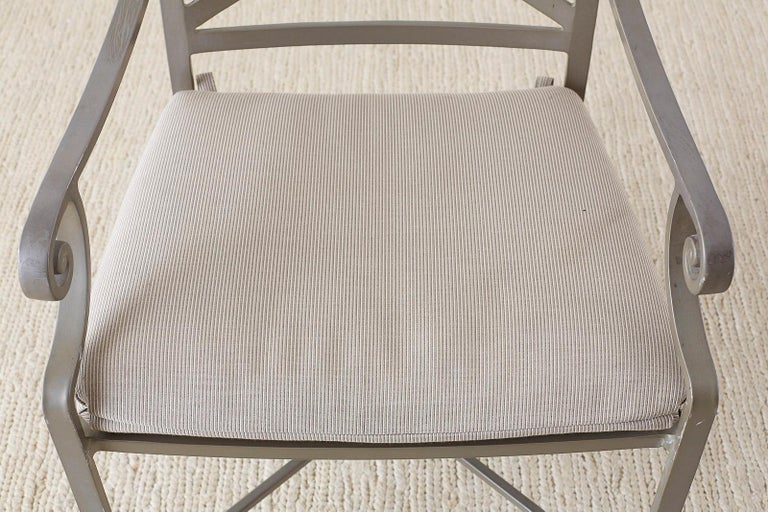 Set of Four Brown Jordan Aluminum Patio Armchairs at 1stDibs
