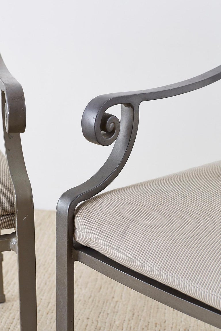 Set of Four Brown Jordan Aluminum Patio Armchairs at 1stDibs