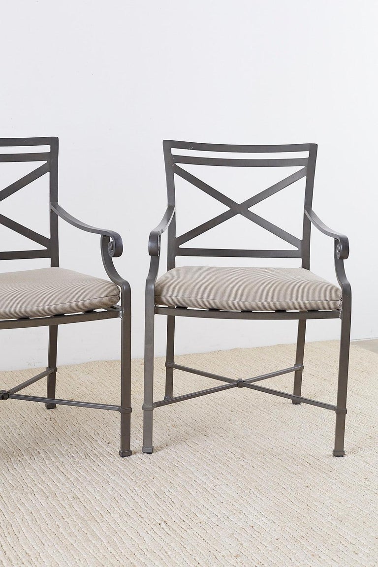 Set of Four Brown Jordan Aluminum Patio Armchairs at 1stDibs