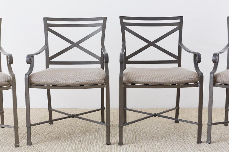 Set of Four Brown Jordan Aluminum Patio Armchairs at 1stDibs