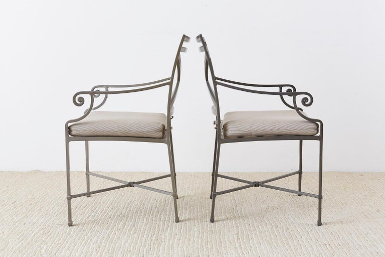Set of Four Brown Jordan Aluminum Patio Armchairs at 1stDibs