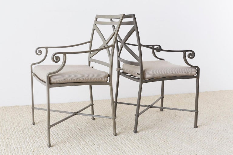 Set of Four Brown Jordan Aluminum Patio Armchairs at 1stDibs