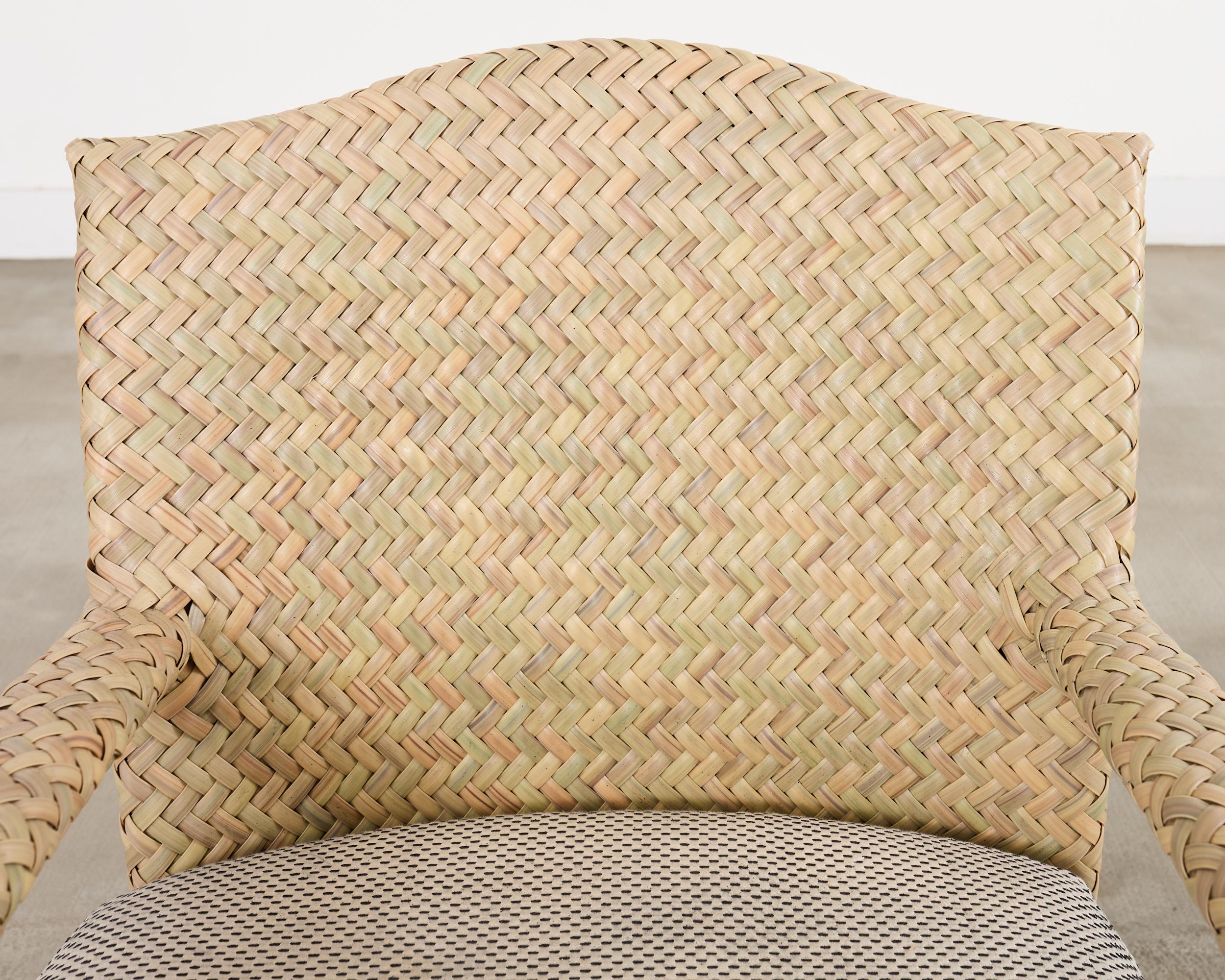 Ensemble de quatre fauteuils de jardin en osier tressé Brown Jordan en vente 8