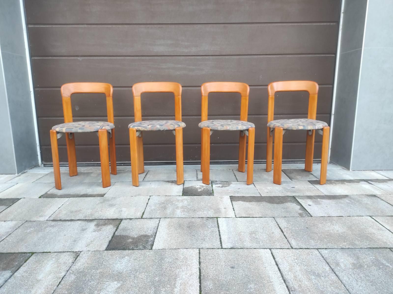 Mid-Century Modern Set of Four Bruno Rey Dining Chair for DIETIKER 1970s