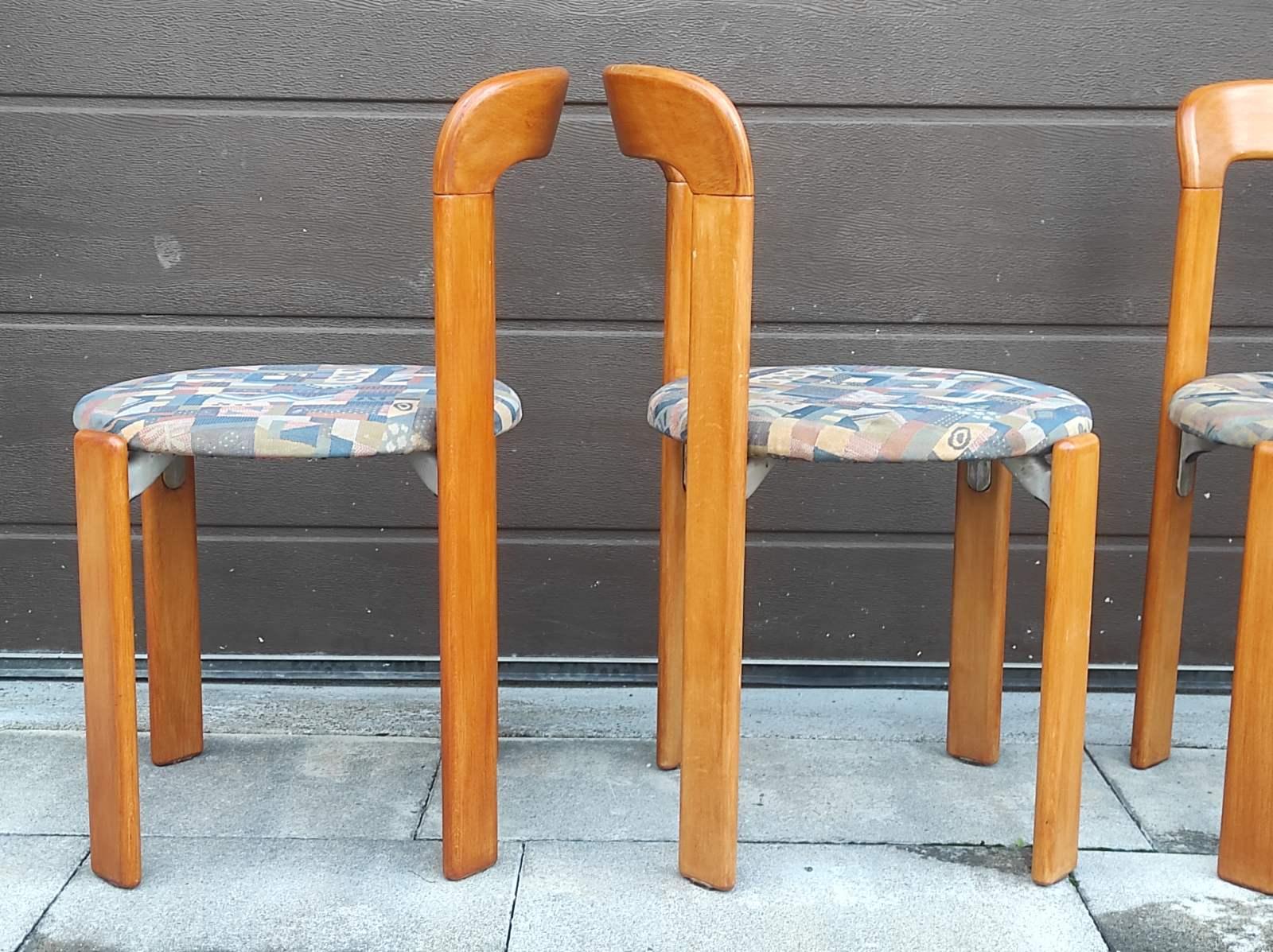 Set of Four Bruno Rey Dining Chair for DIETIKER 1970s In Good Condition In Čelinac, BA
