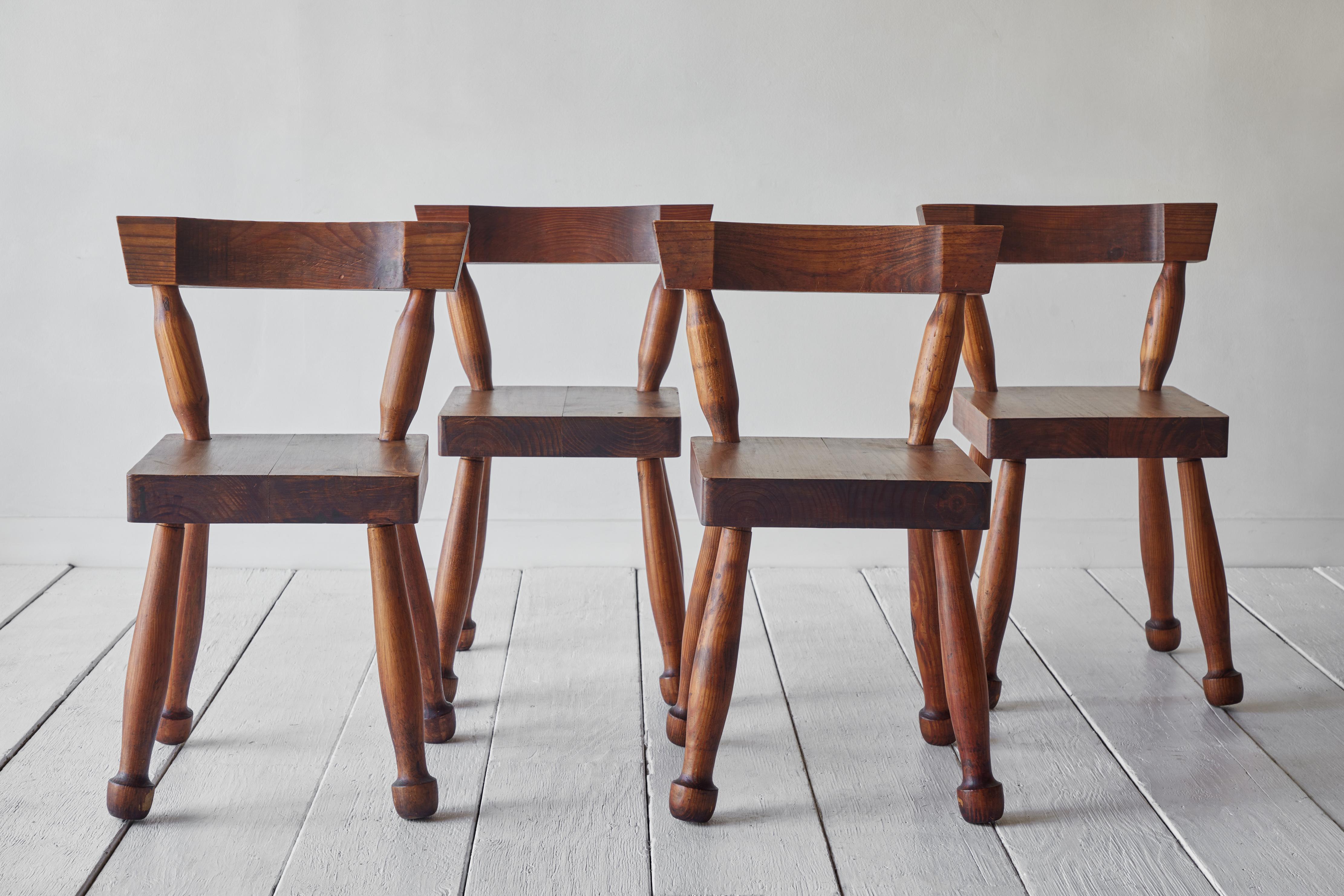 Set of Four Brutalist Chairs In Good Condition In Los Angeles, CA