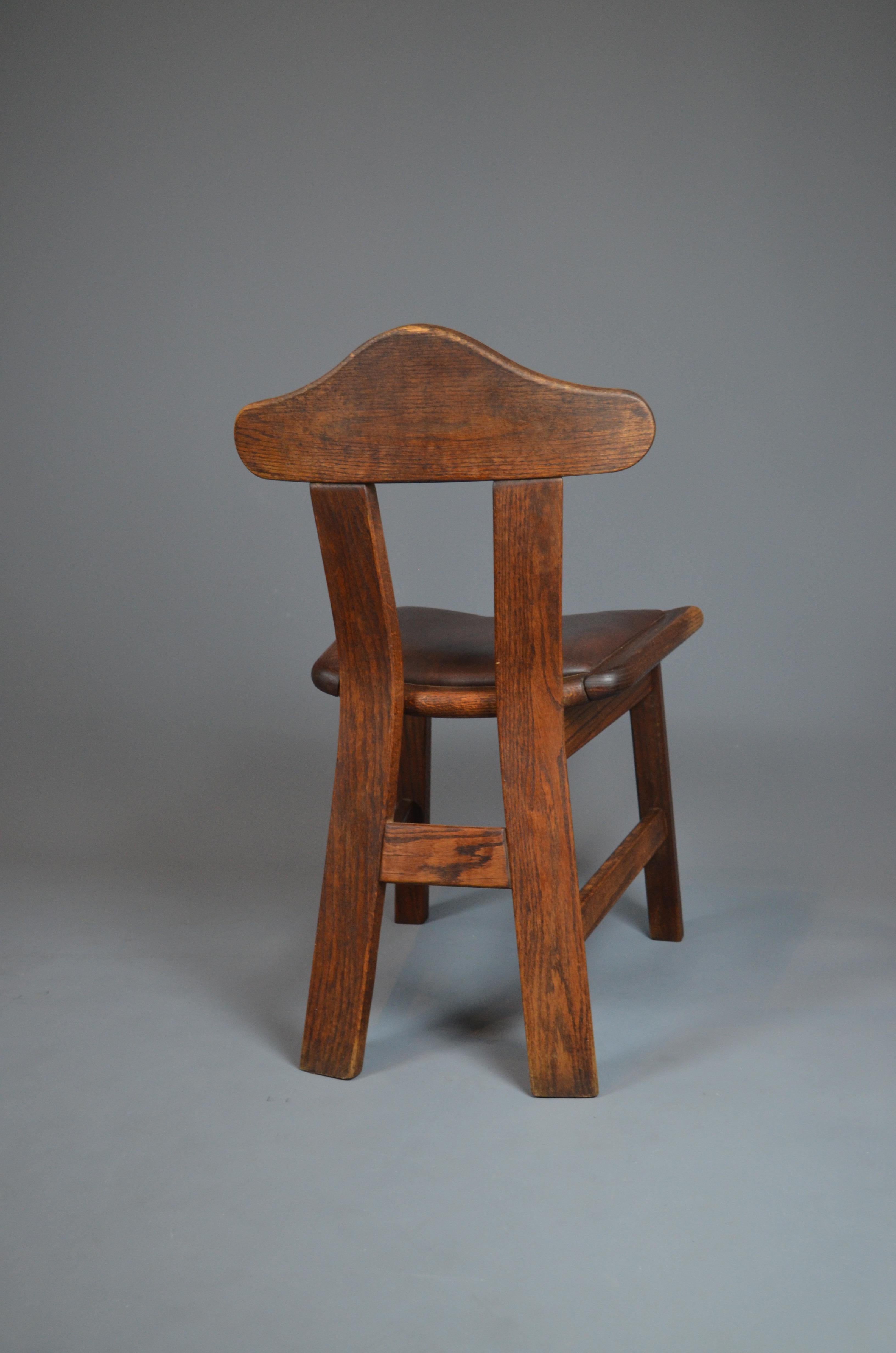 Set di quattro sedie da pranzo brutaliste in Oak, anni '60 in vendita 5