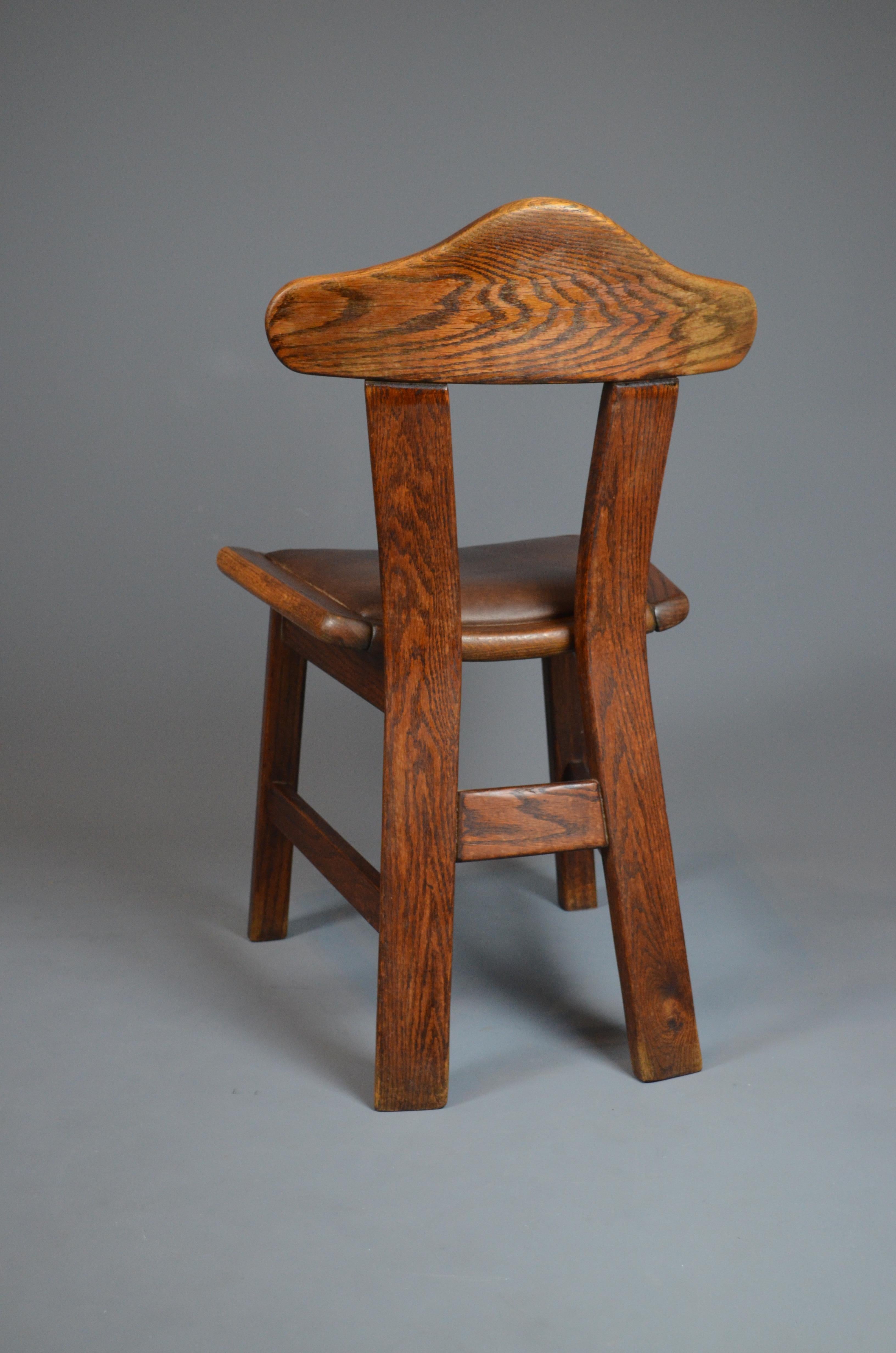 Set di quattro sedie da pranzo brutaliste in Oak, anni '60 in vendita 6