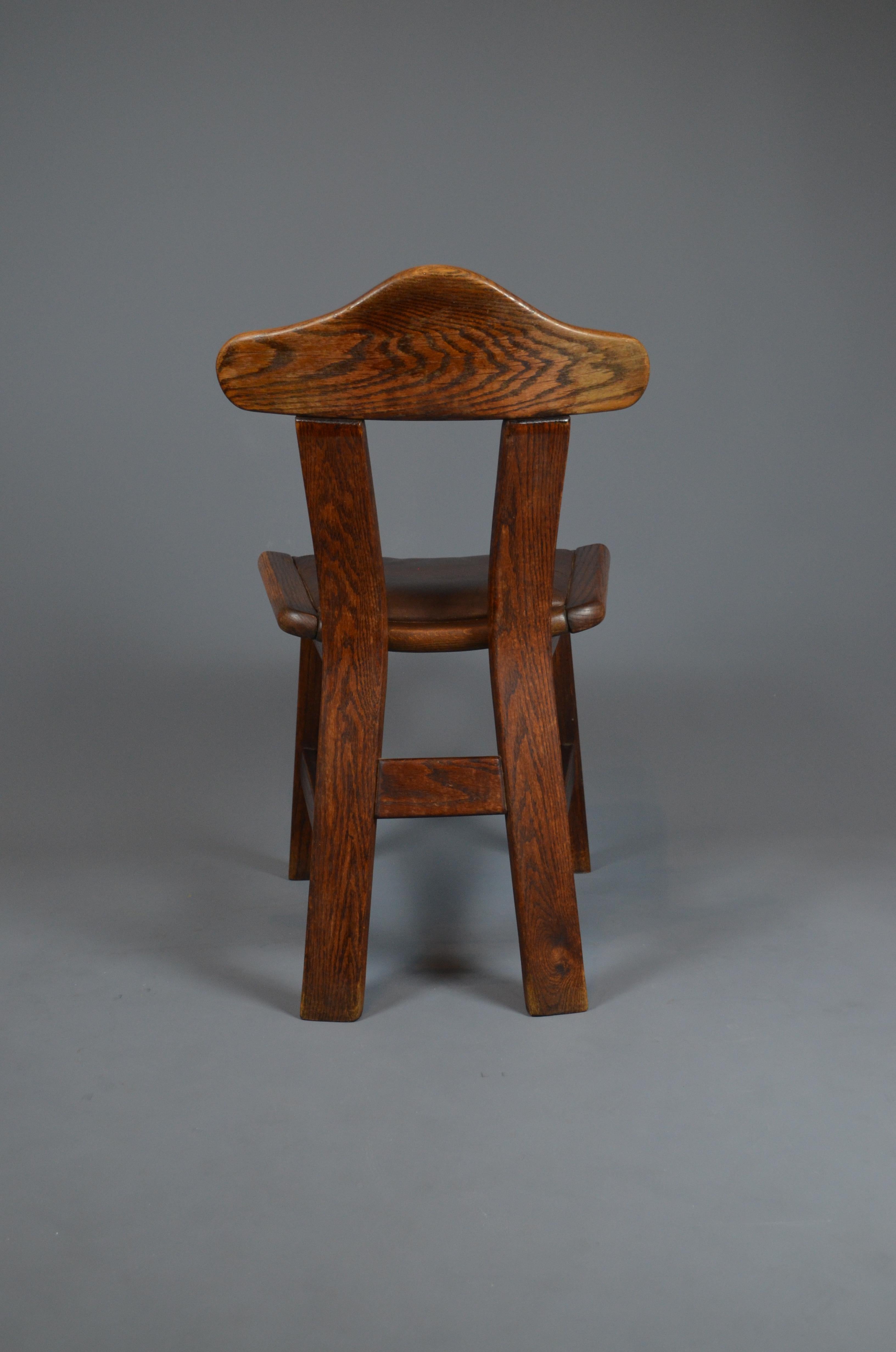 Set di quattro sedie da pranzo brutaliste in Oak, anni '60 in vendita 10