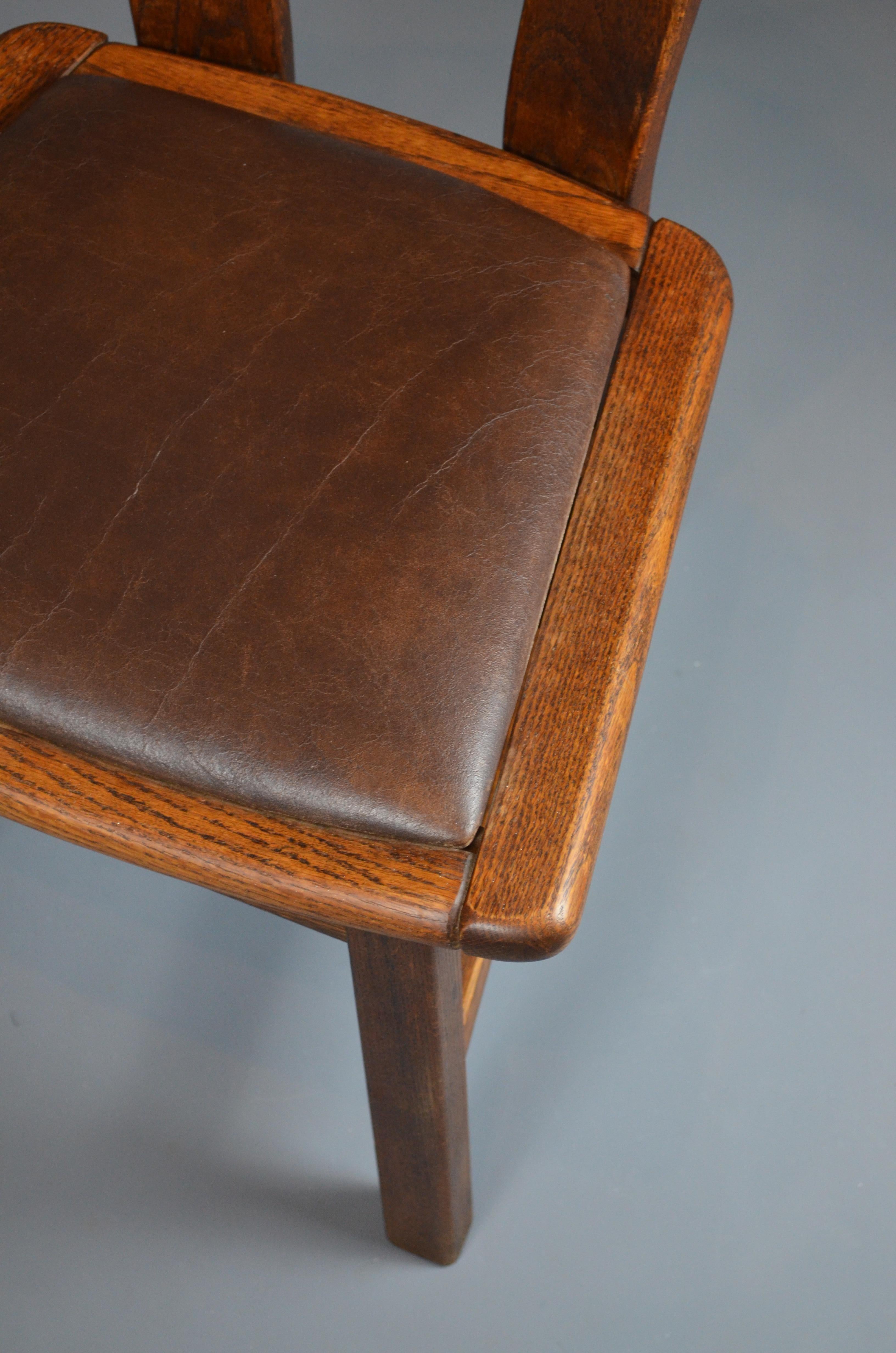 Set di quattro sedie da pranzo brutaliste in Oak, anni '60 in vendita 1
