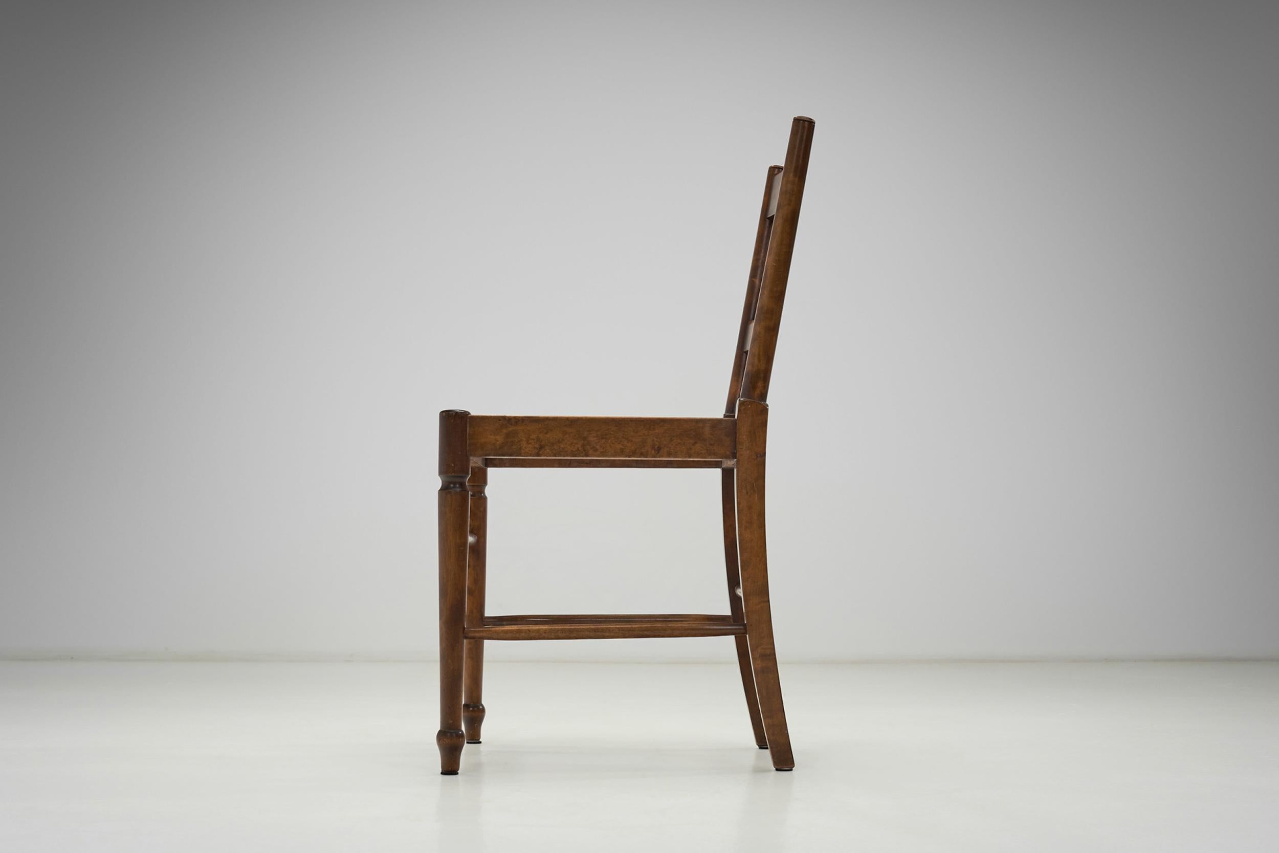 Rattan Set di quattro sedie da pranzo 
