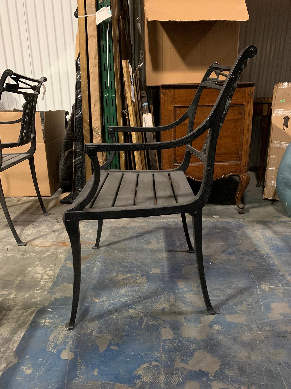 Set of Four by Molla Wrought Iron Neoclassical Diana the Huntress Garden Chairs In Good Condition In Atlanta, GA