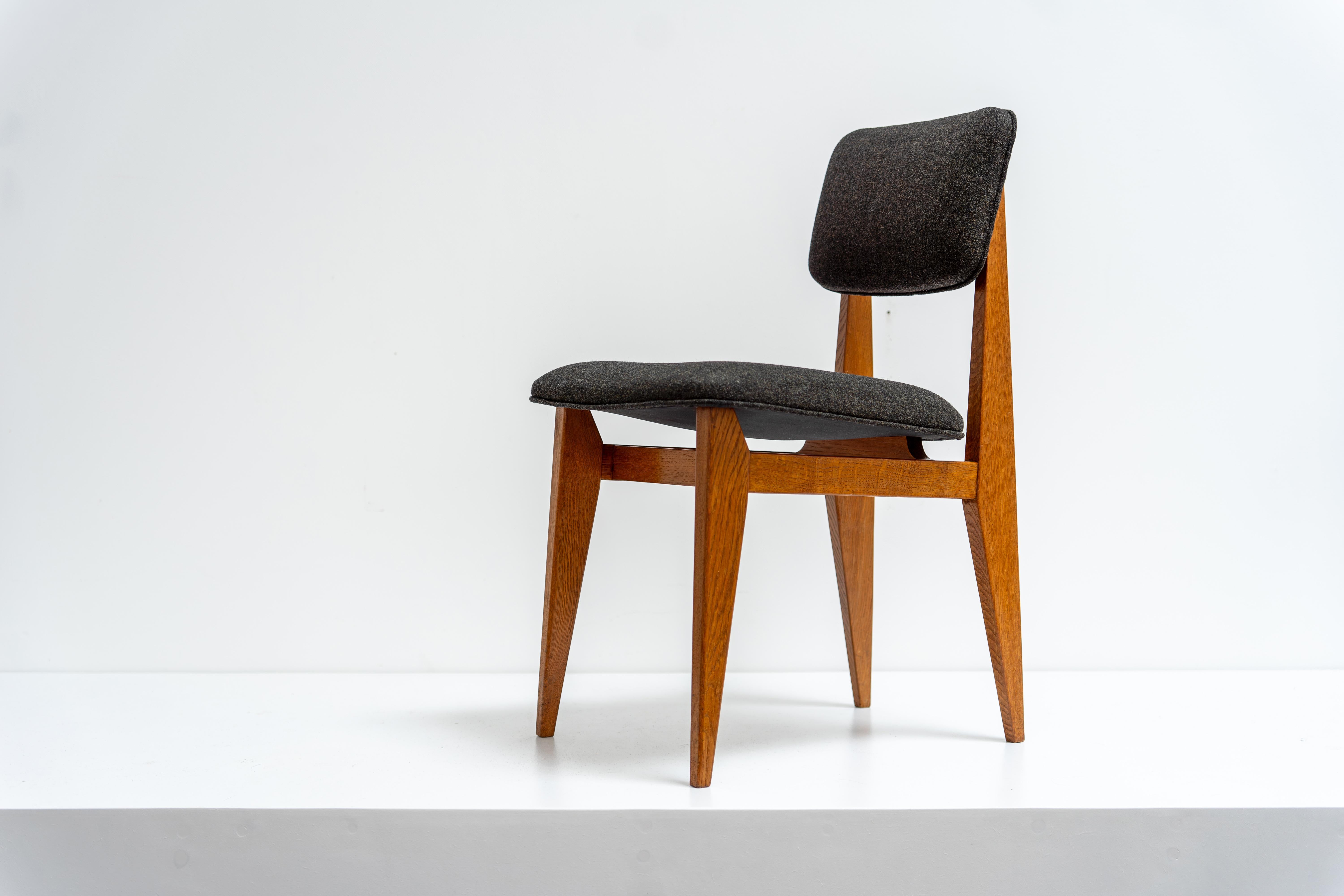 Set di quattro sedie C.C. di Marcel Gascoin Arhec, Francia, anni '50 in vendita 4